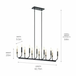 Top 10 🔔 Kichler Lighting Kichler Armand 42.75 Inch 12 Light Linear Chandelier In Black And Bronze Finish 🔔 -Kichler Lighting Shop unnamed file 719