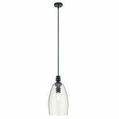 Best deal 🎁 Kichler Lighting Lakum Black 1-Light Pendant 🌟