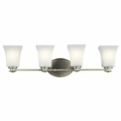 Cheapest 👍 Kichler Lighting Clare Collection 4-light Brushed Nickel Bath/Vanity Light 😉