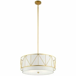 Best deal ⭐ Kichler Lighting Birkleigh 4-Light Pendant Gold 🤩
