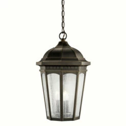 Hot Sale 💯 Kichler Lighting Courtyard Collection 3-light Rubbed Bronze Outdoor Pendant 💯