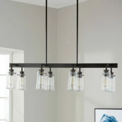Budget ❤️ Kichler Lighting Braelyn Collection 8-light Olde Bronze Linear Chandelier 😀