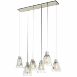 Budget 😀 Kichler Lighting Evie Collection 6-light Brushed Nickel Linear Chandelier ❤️