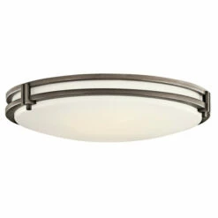 Hot Sale 🎉 Kichler Lighting Contemporary 3-light Olde Bronze Fluorescent Flush Mount 👍