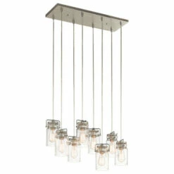 Best deal ⭐ Kichler Lighting Brinley Collection 8-light Brushed Nickel Linear Chandelier 🎁