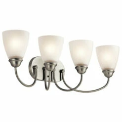 Best deal 🎁 Kichler Lighting Jolie Collection 4-light Brushed Nickel Bath/Vanity Light - Brushed Nickel 🔔