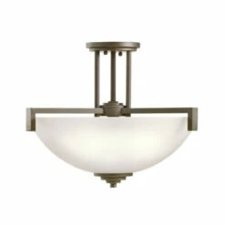 Cheap 🥰 Kichler Lighting Eileen Collection 3-light Olde Bronze LED Inverted Pendant/Semi-Flush Mount 🎁 -Kichler Lighting Shop unnamed file 7278