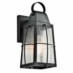 Wholesale 😀 Kichler Lighting Tolerand 1-light Textured Black Outdoor Wall Lantern 😀