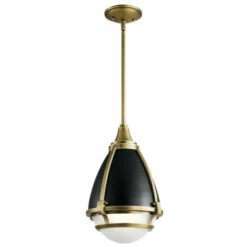 Best deal ✔️ Kichler Lighting Ayra Collection 1-light Natural Brass Pendant 🌟