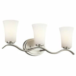 Best Pirce 😀 Kichler Lighting Armida Collection 3-light Brushed Nickel Bath/Vanity Light 💯