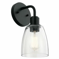 Cheap 🤩 Kichler Lighting Kichler Meller 11 Inch 1 Light Wall Sconce With Clear Glass In Black 👍