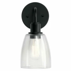 Cheap 🤩 Kichler Lighting Kichler Meller 11 Inch 1 Light Wall Sconce With Clear Glass In Black 👍 -Kichler Lighting Shop unnamed file 7332