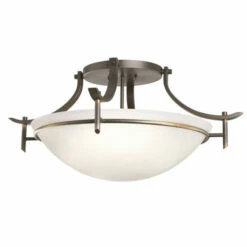 Best Pirce ⌛ Kichler Lighting Olympia Collection 3-light Olde Bronze Semi-Flush Mount 👏 -Kichler Lighting Shop unnamed file 7370