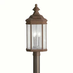 Flash Sale 🌟 Kichler Lighting Kirkwood Collection 3-light Tannery Bronze Outdoor Post Mount 👏