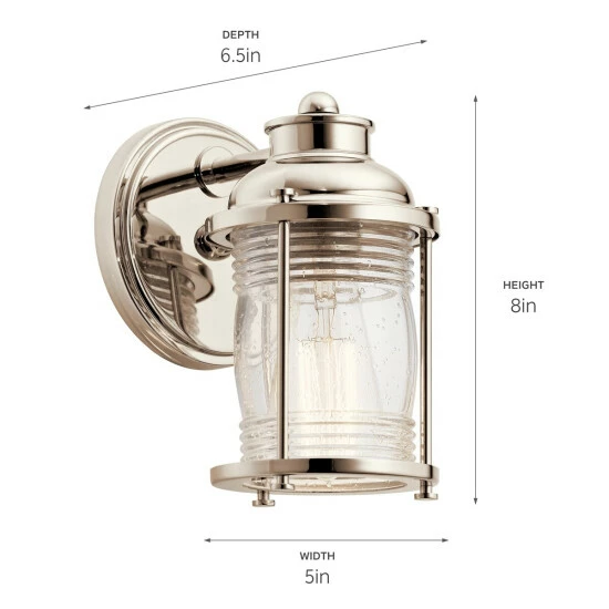 Brand new π Kichler Lighting Ashland Bay Collection 1-light Polished Nickel Bath/Vanity Light π 7 Brand new π Kichler Lighting Ashland Bay Collection 1-light Polished Nickel Bath/Vanity Light π - Image 5