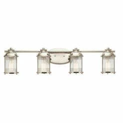 Best Sale 🎉 Kichler Lighting Ashland Bay Collection 4-light Polished Nickel Bath/Vanity Light 🥰