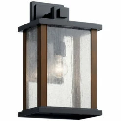 Buy 🔔 Kichler Lighting Marimount 1-Light Outdoor Wall Light Glass Black ✨
