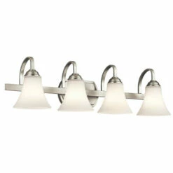 Coupon 🛒 Kichler Lighting Keiran Collection 4-light Brushed Nickel LED Bath/Vanity Light 👏