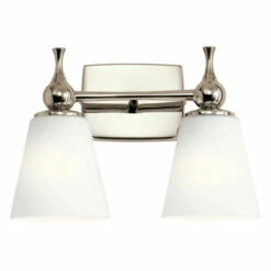Budget ❤️ Kichler Lighting Kichler Cosabella 15 Inch 2 Light Vanity Light With Satin Etched Case Opal In Polished Nickel 🎁 -Kichler Lighting Shop unnamed file 750