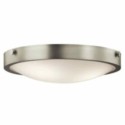 Best deal 🔥 Kichler Lighting Lytham Collection 3-light Brushed Nickel Flush Mount 🎉