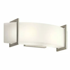 Cheap ❤️ Kichler Lighting Crescent View Collection 2-light Brushed Nickel Bath/Vanity Light 😍