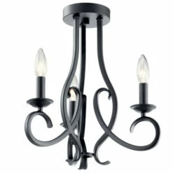 Discount ✨ Kichler Lighting Ania 3-Light Semi Flush Chandelier Black 🥰 -Kichler Lighting Shop unnamed file 7548