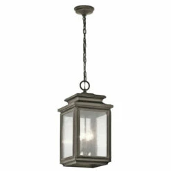 Best Sale ✔️ Kichler Lighting Wiscombe Park Collection 4-light Olde Bronze Outdoor Pendant 🔥