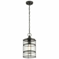 Best Sale ❤️ Kichler Lighting Mill Lane Collection 1-light Anvil Iron Outdoor Pendant 🔥