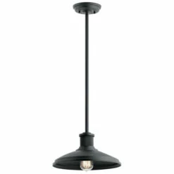 New 🥰 Kichler Lighting Allenbury Collection 1-light Textured Black Outdoor Pendant/Semi-Flush Mount 🛒