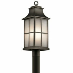 Hot Sale 🛒 Kichler Lighting Pallerton Way Collection 1-light Olde Bronze Outdoor Post Mount ⌛