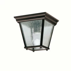 Outlet ⌛ Kichler Lighting Transitional 1-light Black Outdoor Flush Mount - 7.25-in X 7.25-in 👍