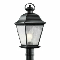 Best Pirce ⌛ Kichler Lighting Mount Vernon Collection 1-light Black Outdoor Post Lantern 🎉