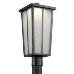 Budget 😀 Kichler Lighting Amber Valley Collection 1-light Textured Black Outdoor LED Post Mount ⌛