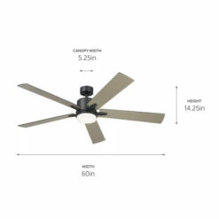 New 😍 Kichler Lighting Lucian Elite XL 60 Inch Integrated LED Indoor Satin Black Ceiling Fan ✔️ -Kichler Lighting Shop unnamed file 7787