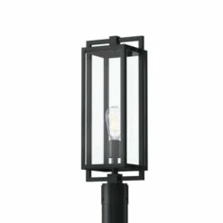 Best Pirce ✔️ Kichler Lighting Kichler Goson 20 Inch 1 Light Post Light With Clear Glass In Black 🎁