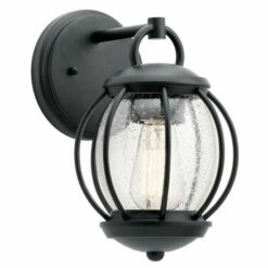 Buy 🔥 Kichler Lighting Vandalia Collection 1-light Textured Black Outdoor Wall Lantern 🤩