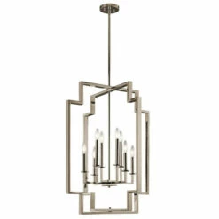 Best deal ❤️ Kichler Lighting Downtown Deco Collection 8-light Polished Nickel Foyer Chandelier 🧨