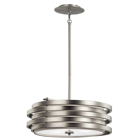 New ✔️ Kichler Lighting Roswell Collection 3-light Brushed Nickel Pendant ✔️ 3 New ✔️ Kichler Lighting Roswell Collection 3-light Brushed Nickel Pendant ✔️