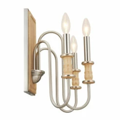 Promo 🎁 Kichler Lighting Karthe 13 Inch 3-Light Wall Sconce Beech And Brushed Nickel 😍 -Kichler Lighting Shop unnamed file 867