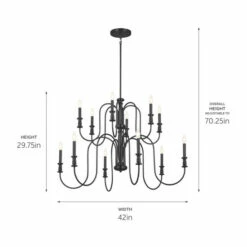 Best Sale 🎁 Kichler Lighting Karthe 42 Inch 12-Light Chandelier Black 🔔 -Kichler Lighting Shop unnamed file 873