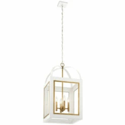 Flash Sale 👍 Kichler Lighting Vath 4-Light Large Foyer Pendant White 👍