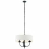Budget ⭐ Kichler Lighting Kennewick 3-Light Chandelier Black With White Fabric Shade 🎁 -Kichler Lighting Shop unnamed file 905