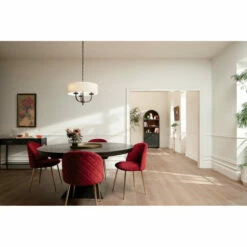 Budget ⭐ Kichler Lighting Kennewick 3-Light Chandelier Black With White Fabric Shade 🎁 -Kichler Lighting Shop unnamed file 909