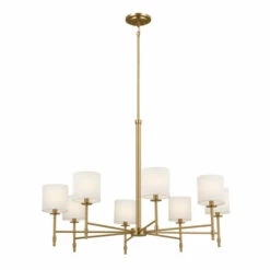 Best Pirce 🛒 Kichler Lighting Ali 8-Light Brushed Natural Brass Chandelier - 38.75 😍