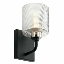 Best reviews of 👏 Kichler Lighting Kichler Harvan 9.25 Inch 1 Light Wall Sconce With Clear Ribbed Glass In Black 🌟