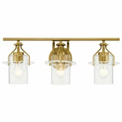 Best Pirce 🧨 Kichler Lighting Everett 24 In. 3-Light Natural Brass Vanity Light With Clear Glass ❤️ -Kichler Lighting Shop unnamed file 931