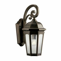 Deals 🤩 Kichler Lighting Courtyard Collection 1-light Rubbed Bronze Outdoor Wall Lantern 🧨
