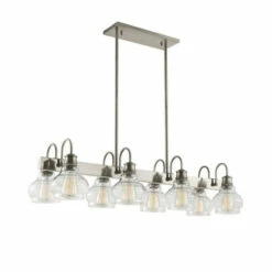 Buy ✨ Kichler Lighting Schoolhouse Collection 8-light Classic Pewter Linear Chandelier 🛒