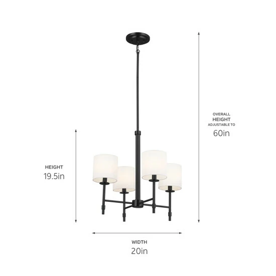 Brand new π Kichler Lighting Ali 4-Light Black Mini Chandelier - 20 π 5 Brand new π Kichler Lighting Ali 4-Light Black Mini Chandelier - 20 π - Image 3